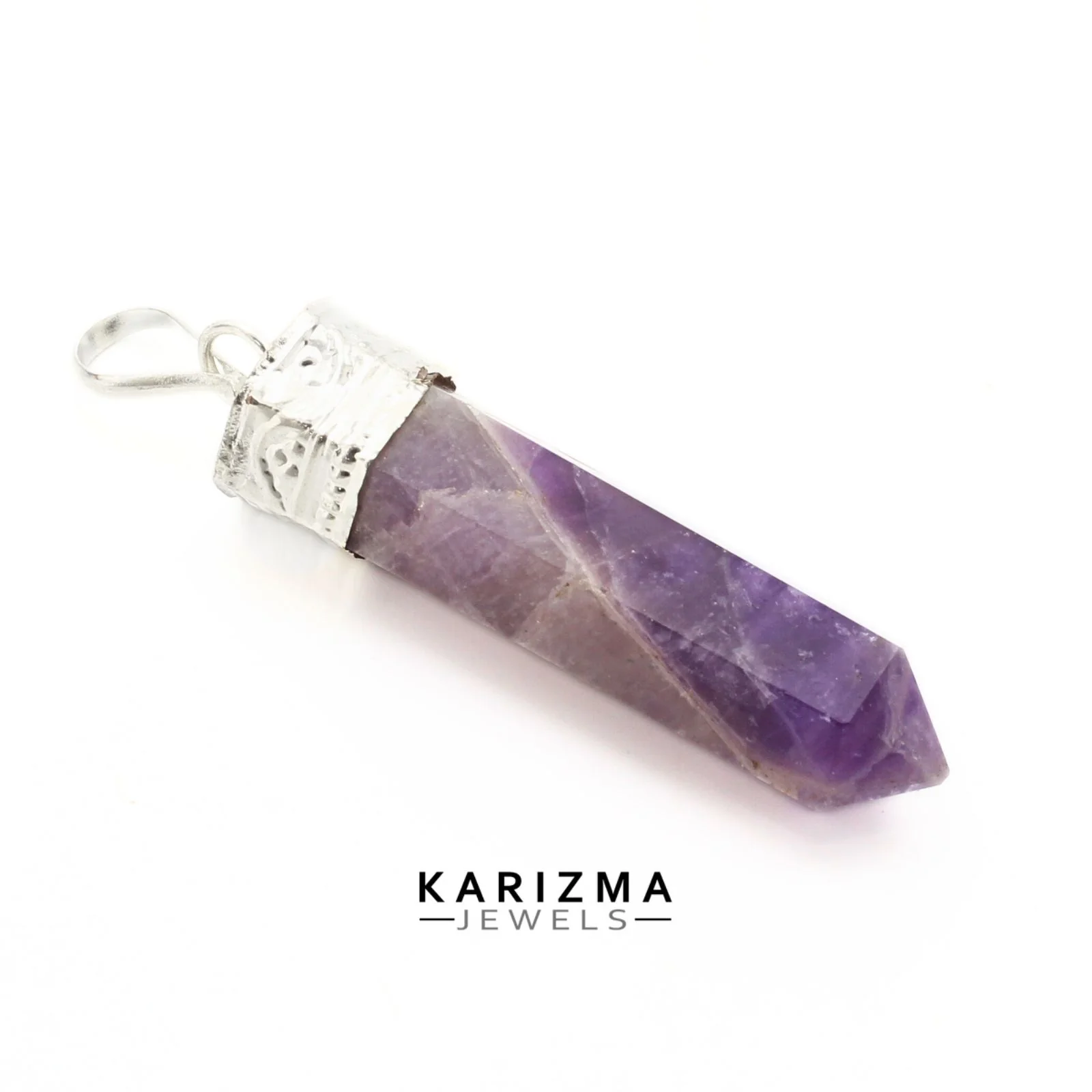 Genuine 26.1 Ct Natural Amethyst Healing Meditation Pencil Pendant - Image 4