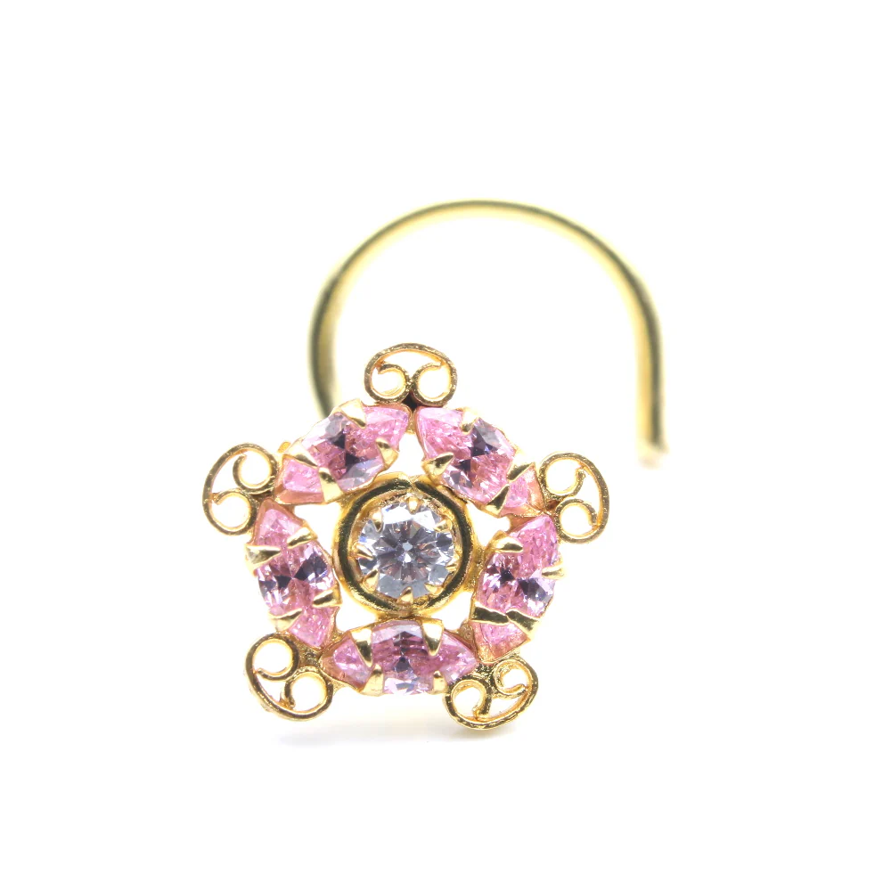 Gold Plated Bloom cluster nose stud - Image 2