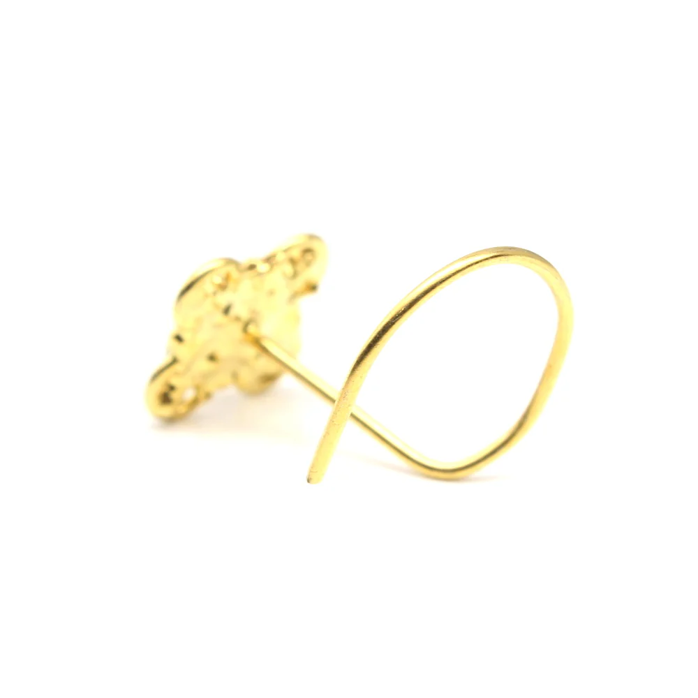 Gold plated CZ square nose stud - Image 3