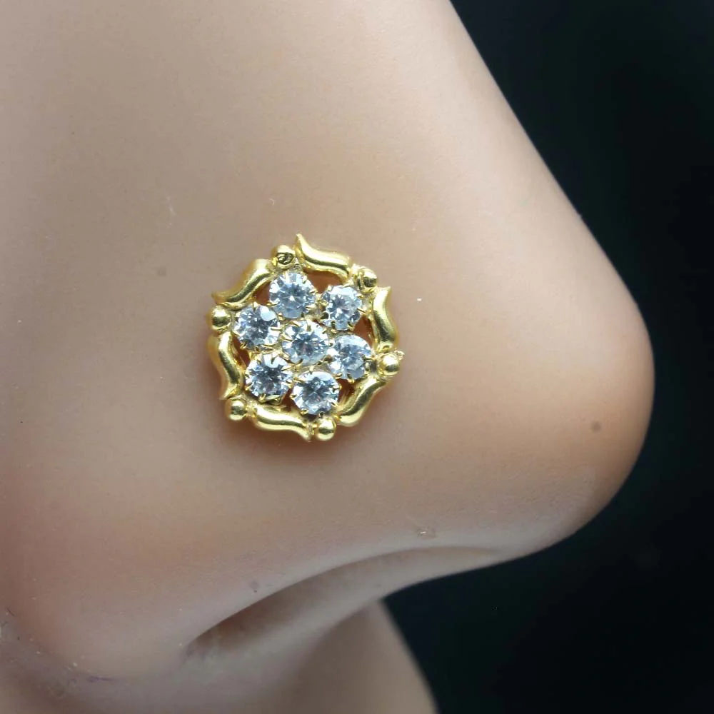 Gold Plated flower shape nose pin