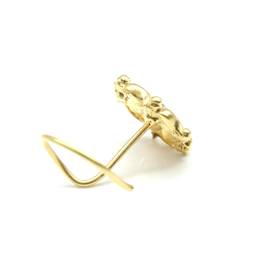 Gold Plated flower shape nose pin - Image 13
