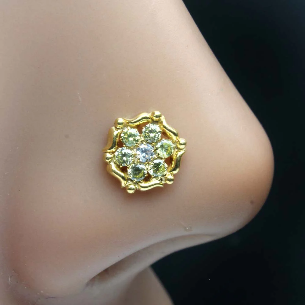 Gold Plated flower shape nose pin - Image 5