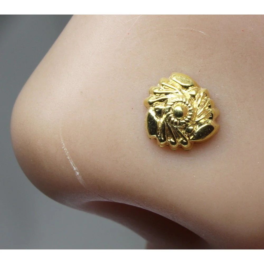 Gold plated nose stud 18g