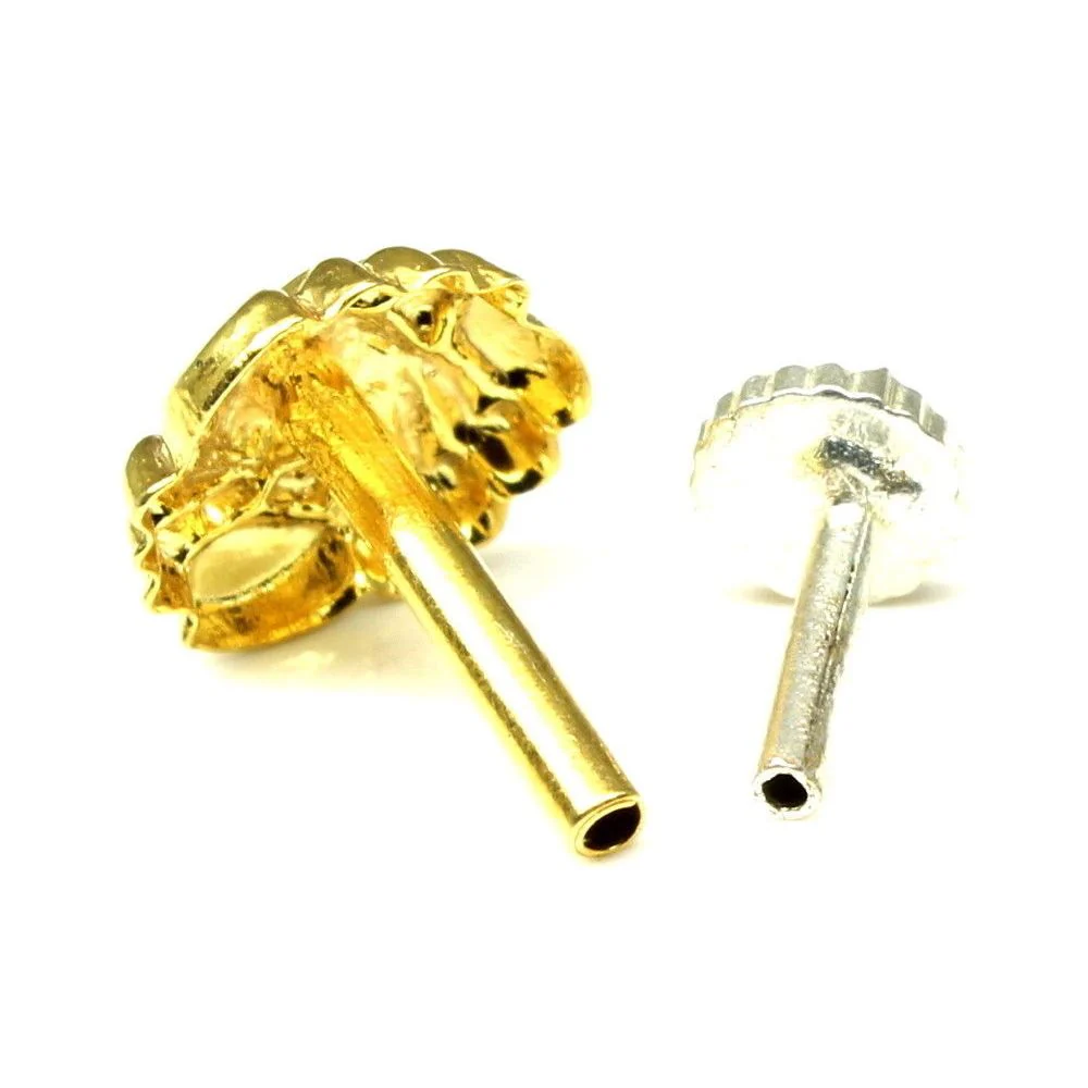 Gold plated nose stud 18g - Image 3