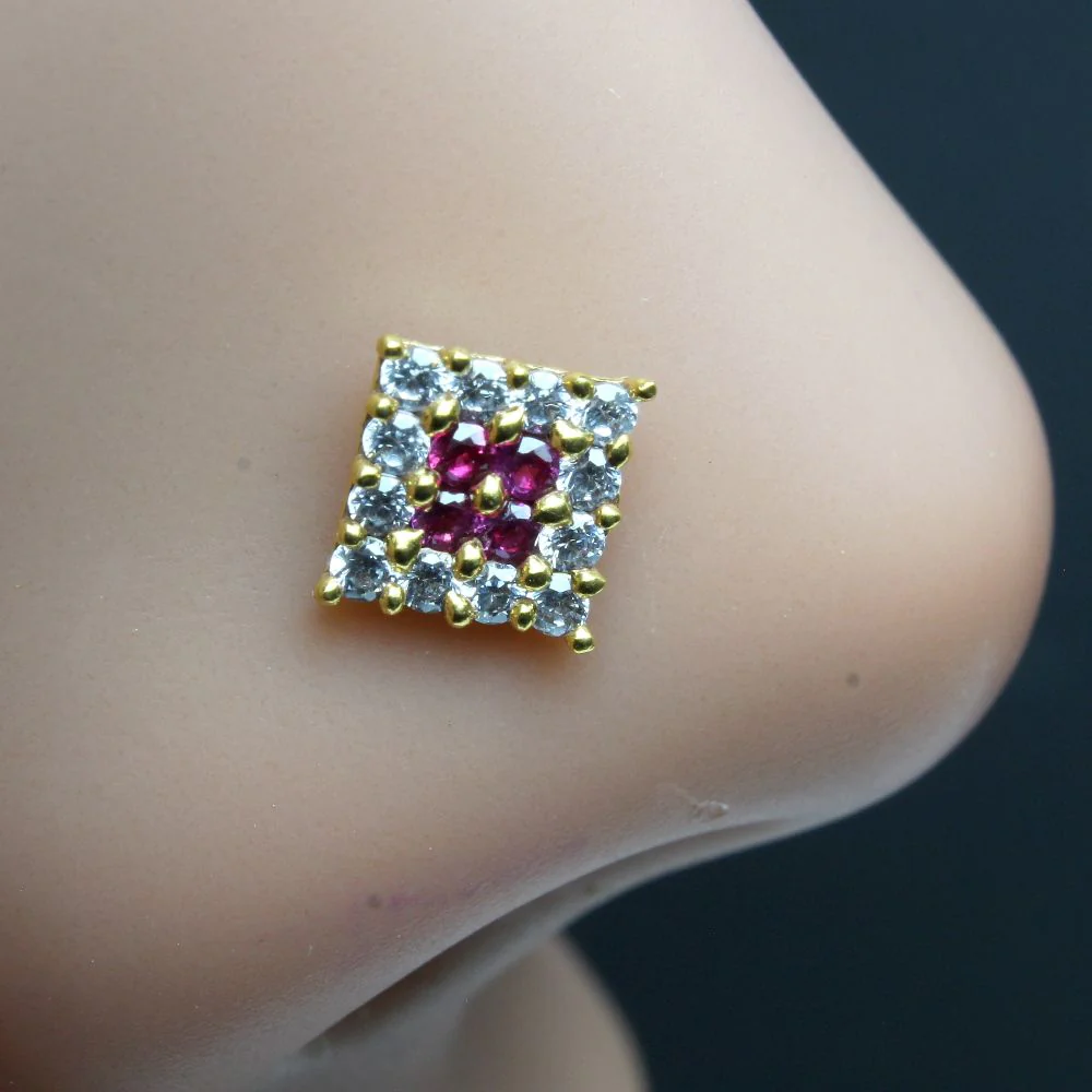 Gold plated Piercing Nose push pin