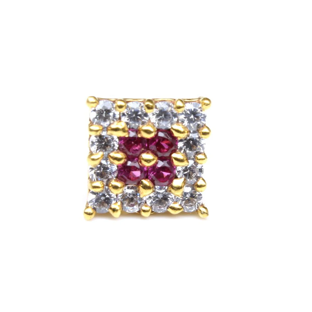 Gold plated Piercing Nose push pin - Image 2