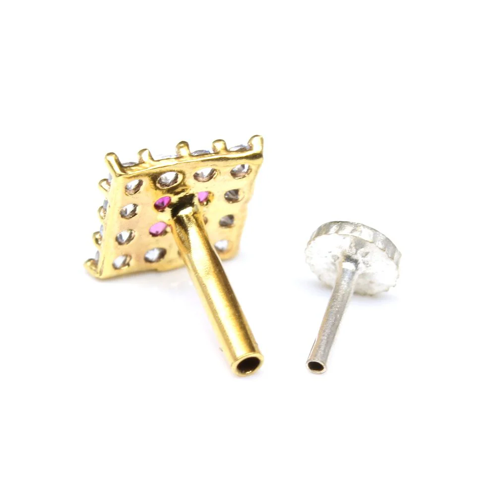 Gold plated Piercing Nose push pin - Image 3