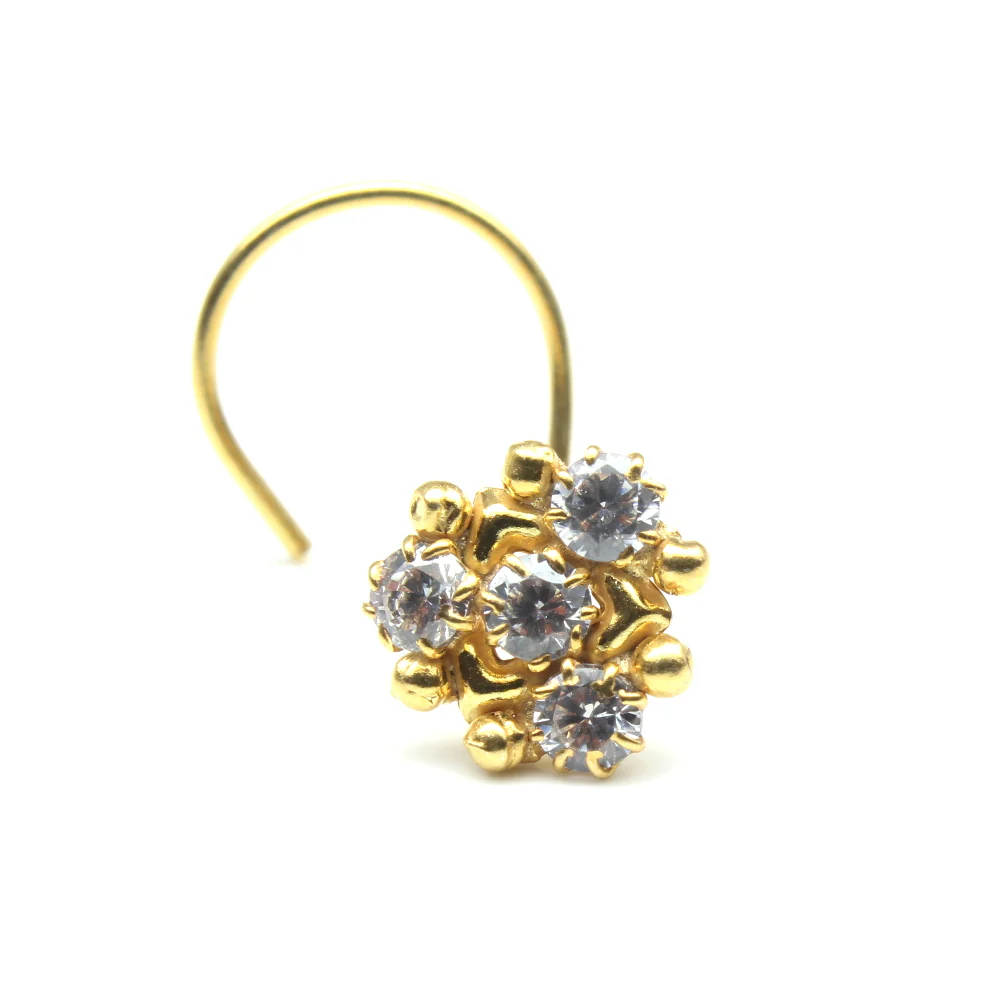 Gold Plated Trinity nose pin - Image 2