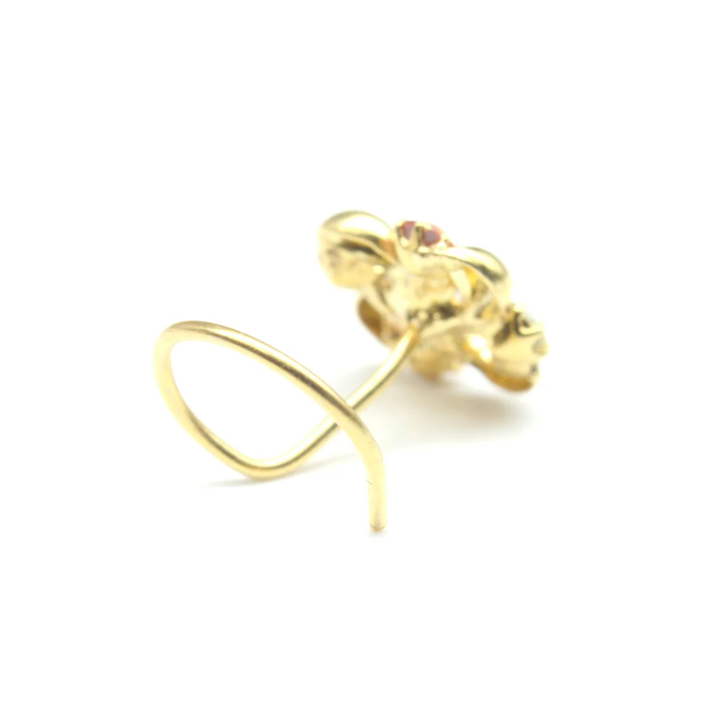Gold plated twisted design nose pin - Image 3
