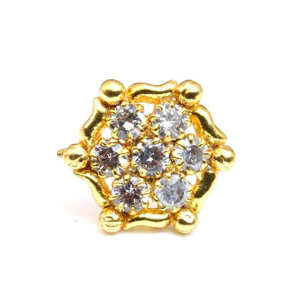 Gold plating floral nose pin/stud