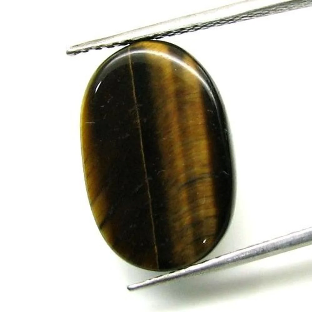 Golden Brown Tiger Eye Oval Polished Cabochon Stone - 11.37Carat Certified - Image 3