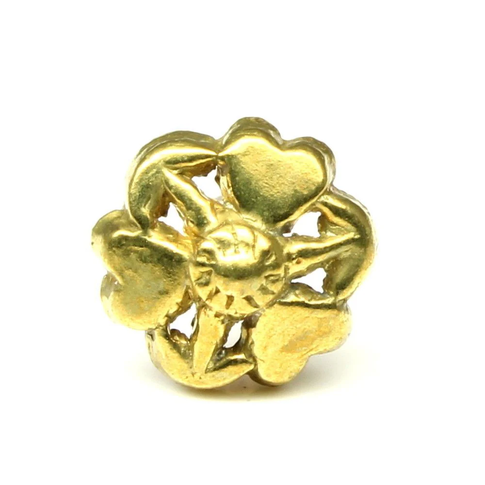 Golden petals floral nose pin