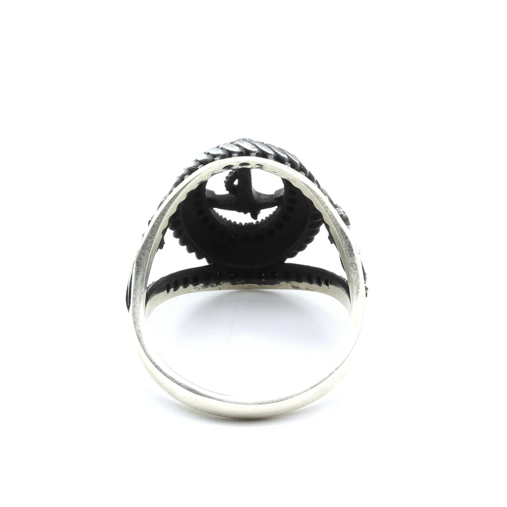 Gothic Sailor's Anchor Turkish Design Silver Ring - Image 5