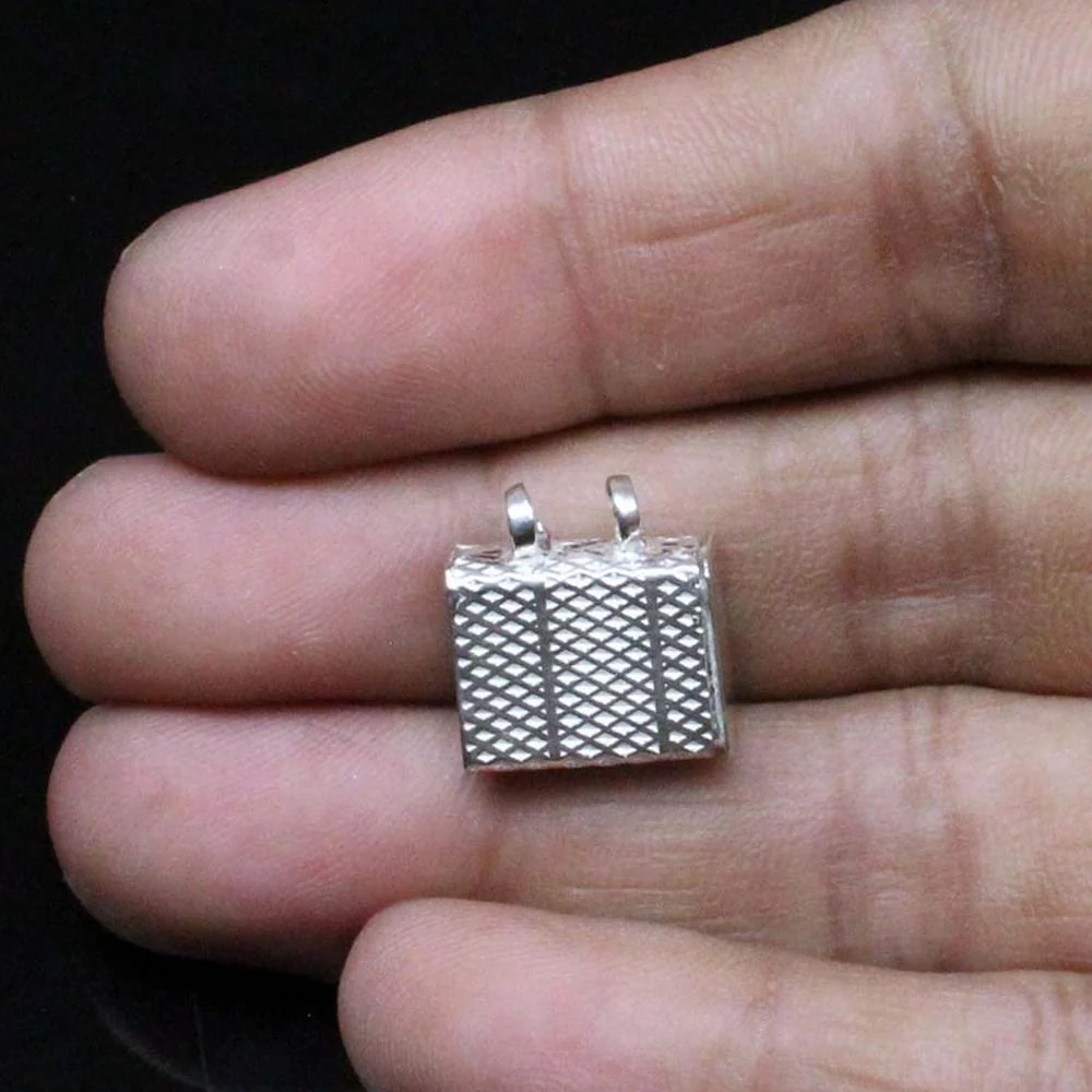 Handcrafted Silver Locket Pendant Container (Open able) - Image 2