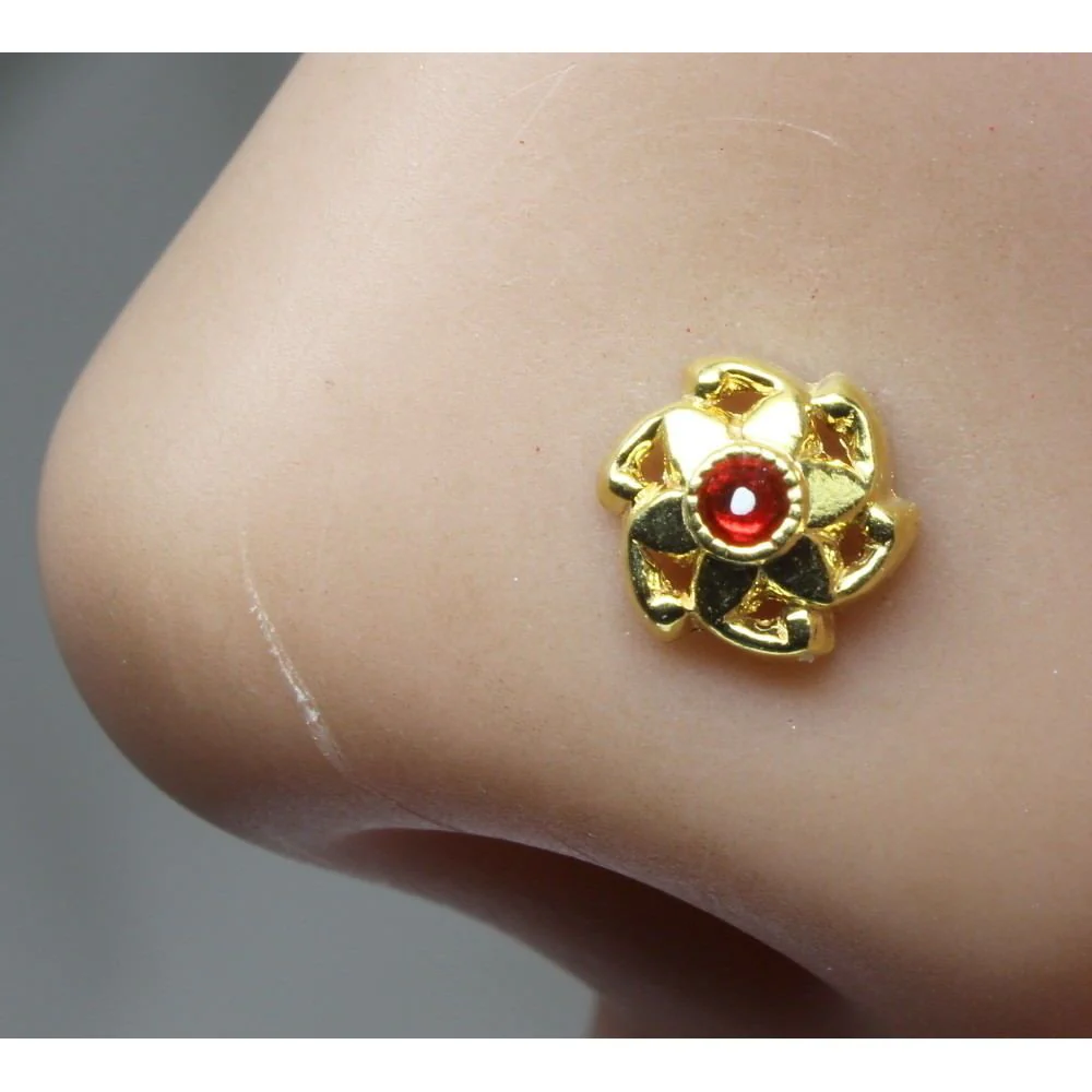 Handmade floral nose pin piercing