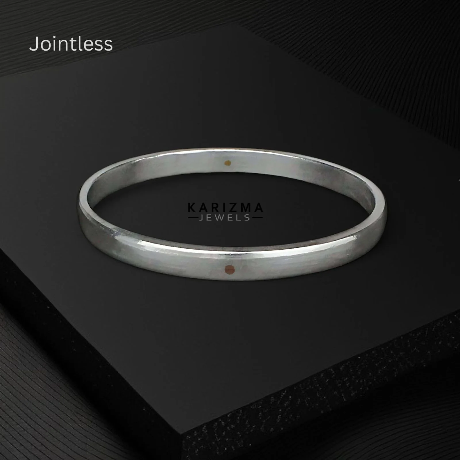Handmade Jointless Solid Pure Silver Plain Bangle Bracelet Kada - Image 6