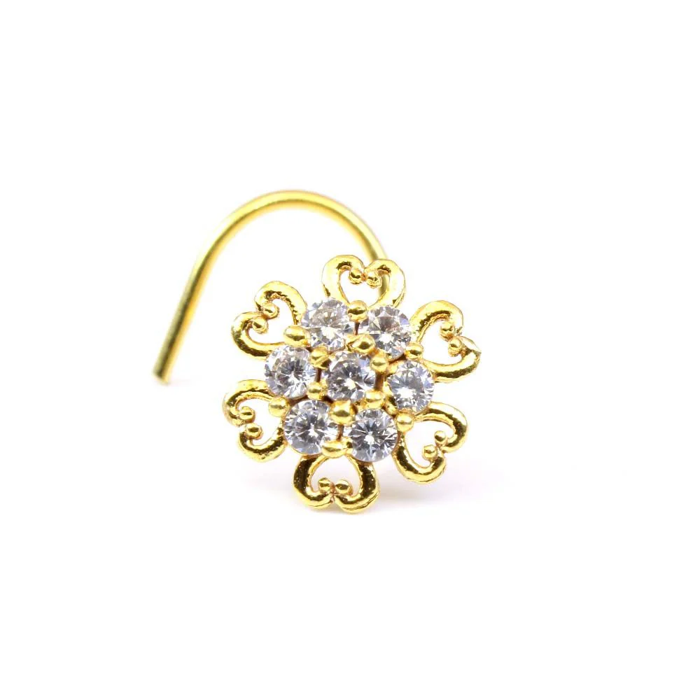 Heart blossom flower design nose pin - Image 2