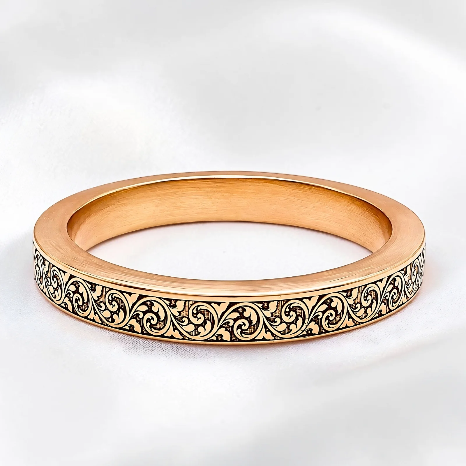 Heavy 180-200 Grams Jointless Engraved Copper Kada for Men