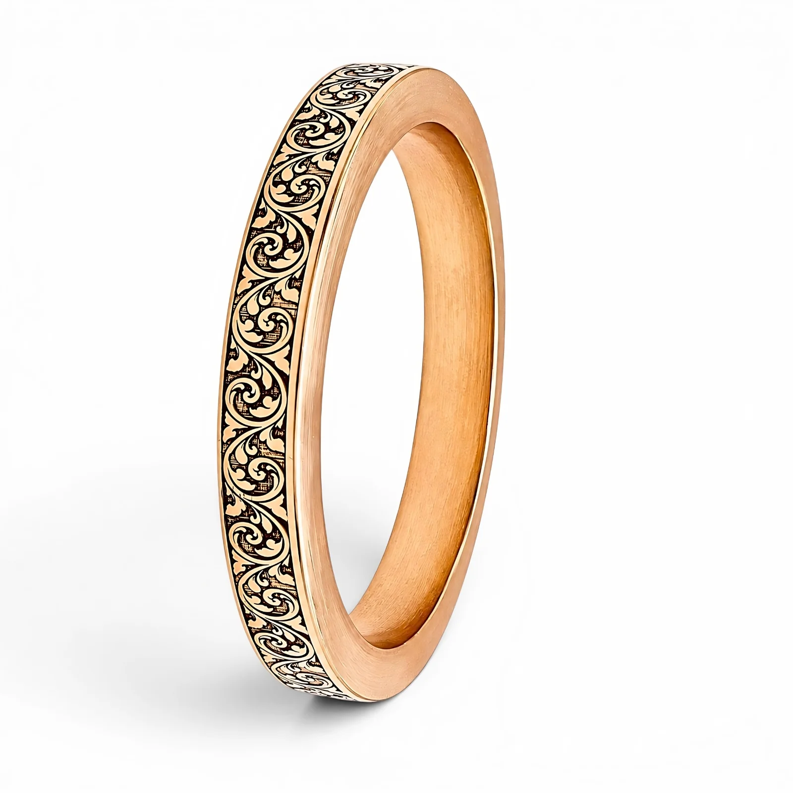 Heavy 180-200 Grams Jointless Engraved Copper Kada for Men - Image 2