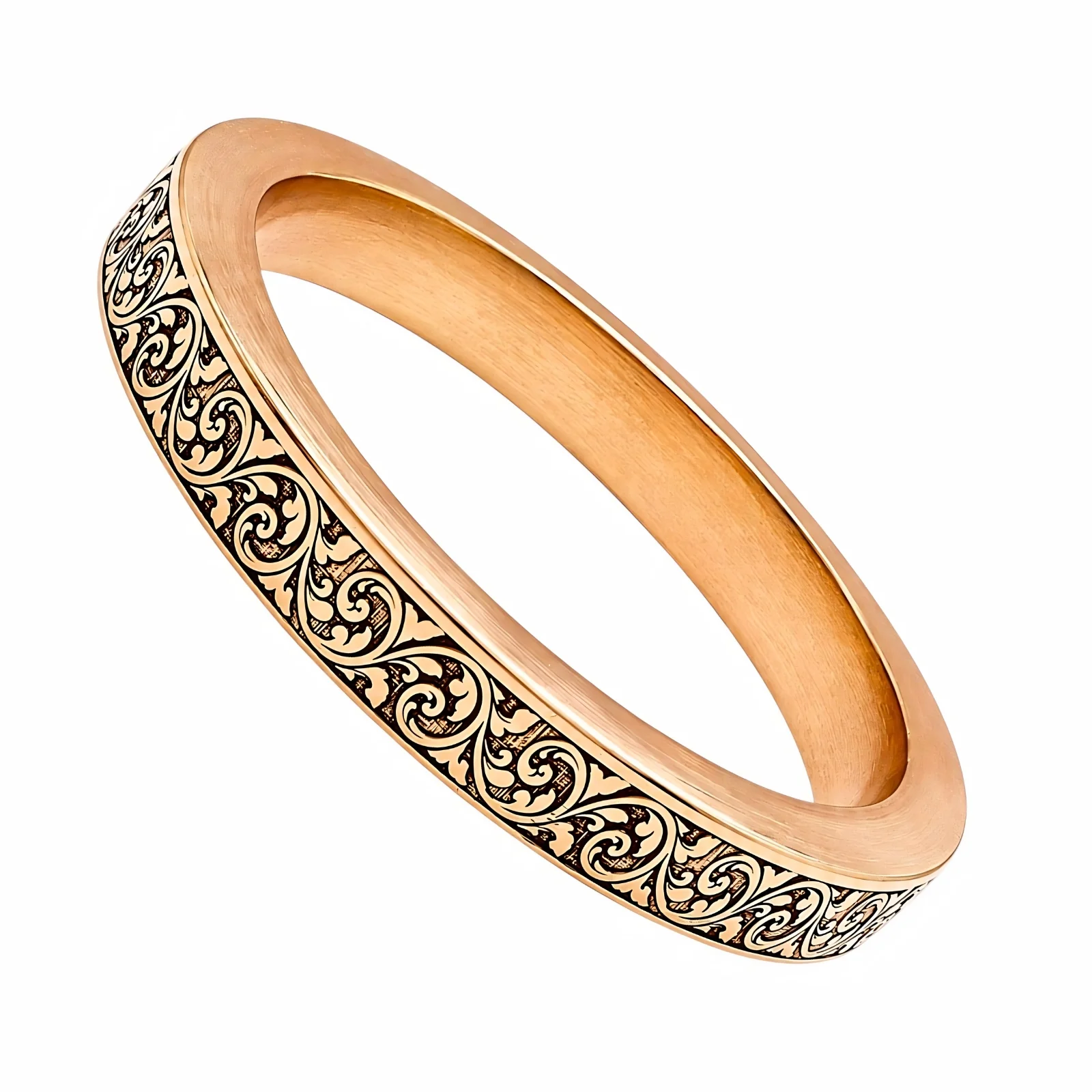 Heavy 180-200 Grams Jointless Engraved Copper Kada for Men - Image 3