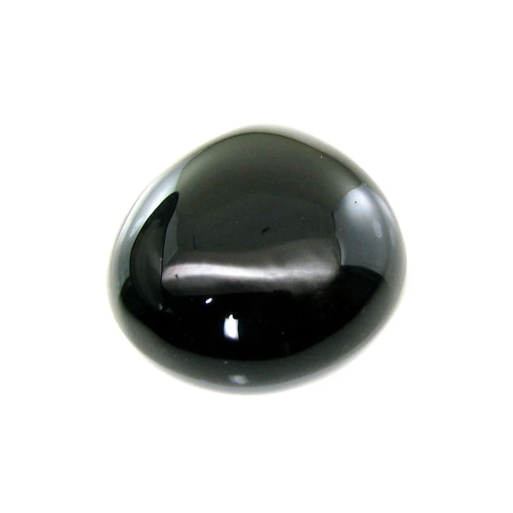 High Quality 42.6Ct Black Onyx Pear Cabochon Gemstone - Image 2