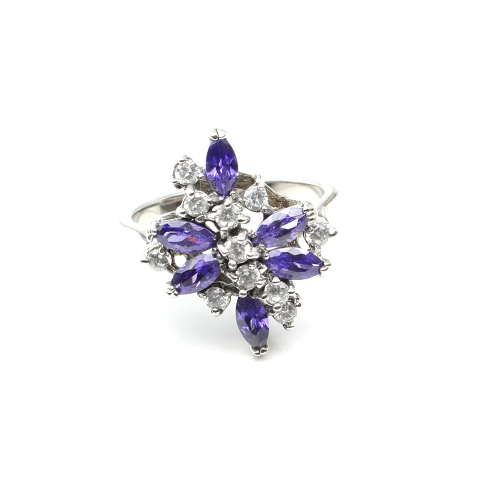 High-quality 925 Sterling Silver Violet white CZ women finger ring - Image 3