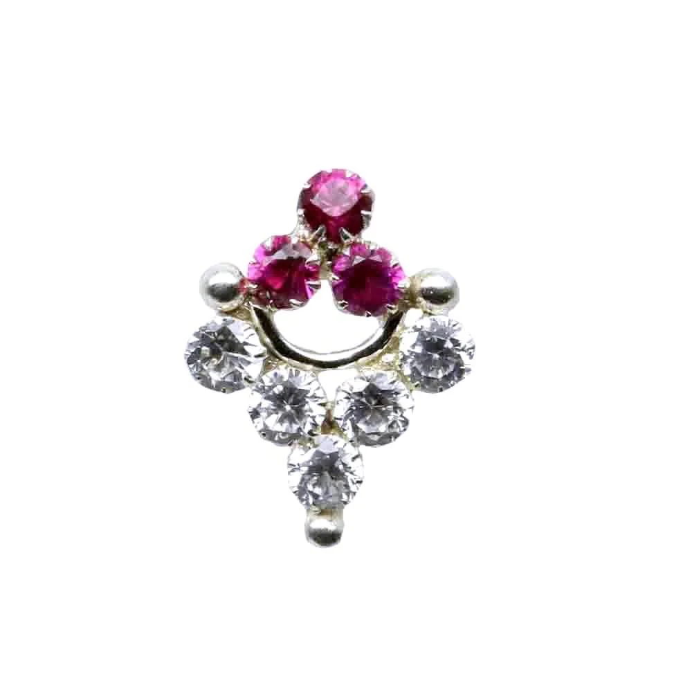 Indian Cluster Silver Nose Piercing - Image 2