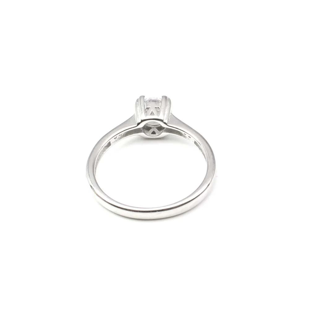 Indian 925 Sterling Silver Round Solitaire Engagement Ring - Image 4