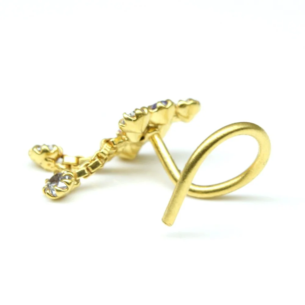 Indian Dangle Nose Ring/Stud - Image 3