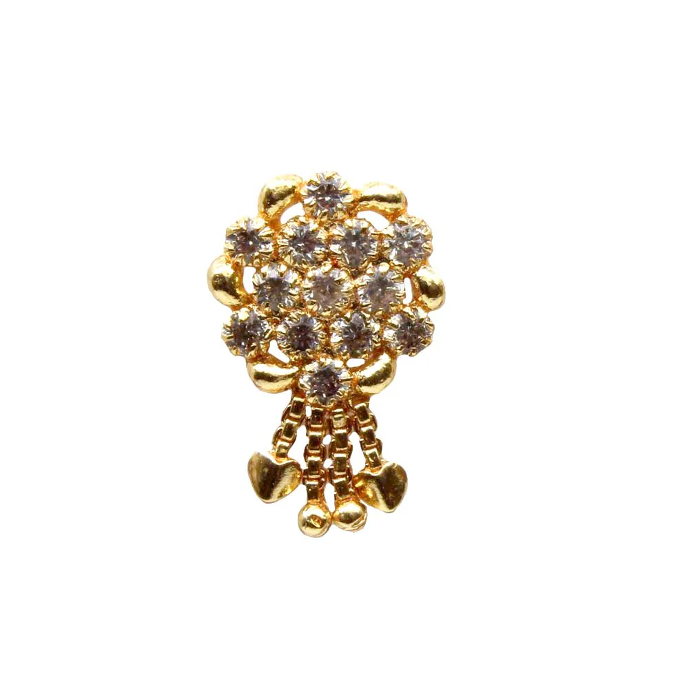 Indian dangle snowflake pattern nose pin - Image 2