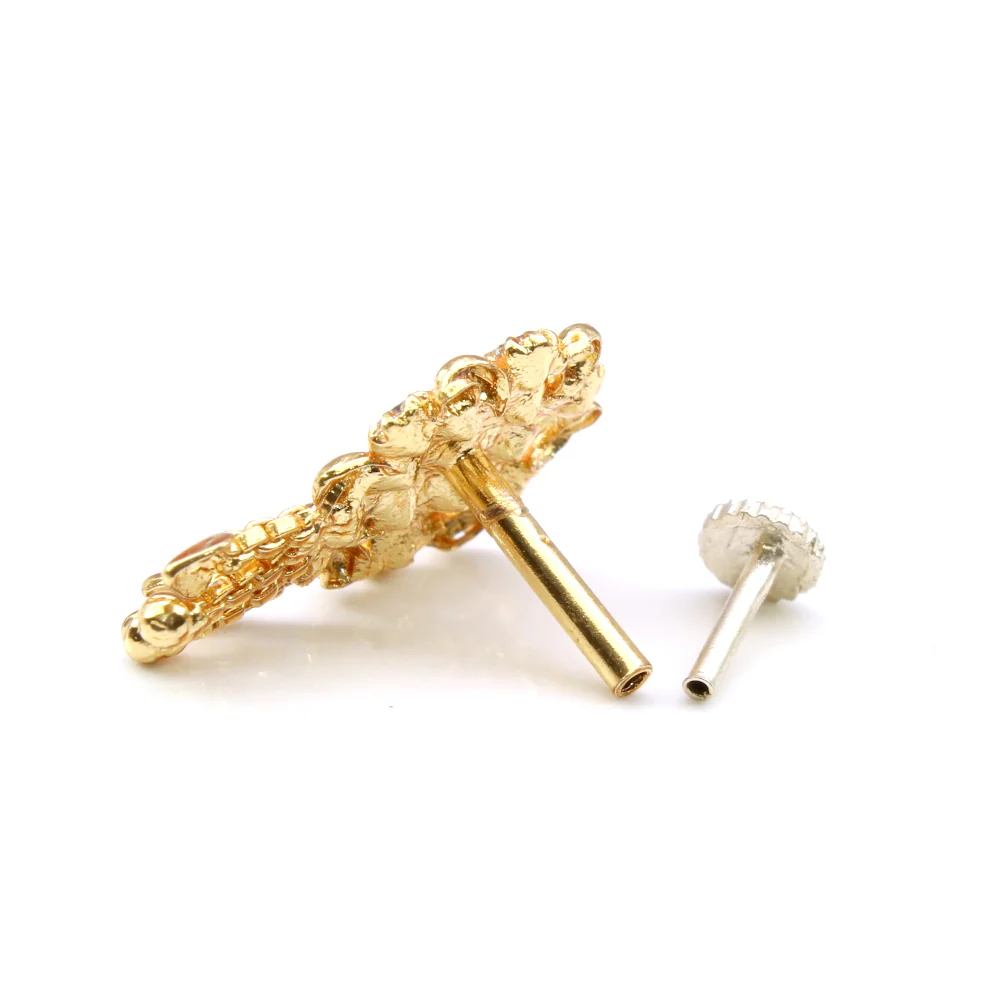 Indian dangle snowflake pattern nose pin - Image 3