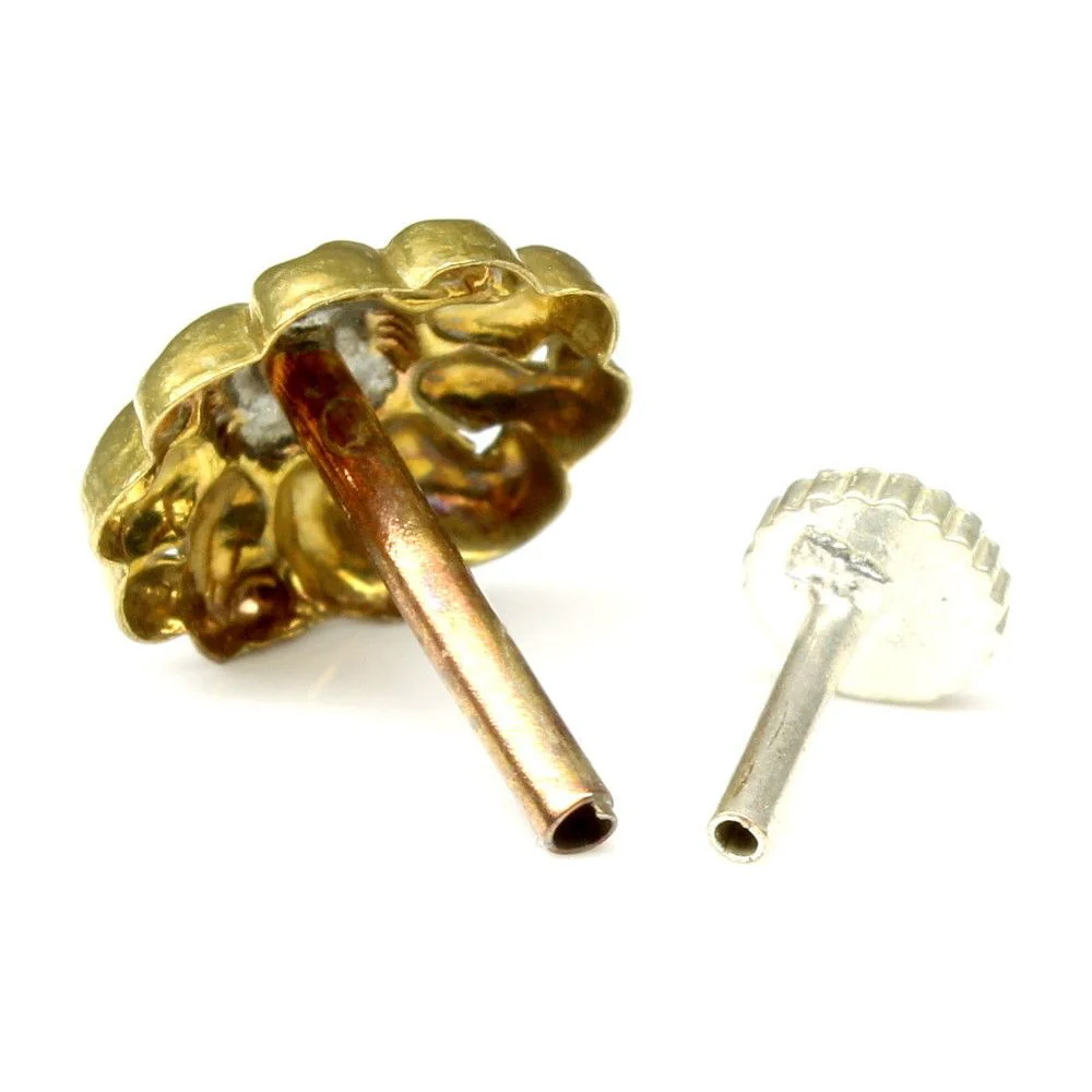 Indian floral brass nase stud - Image 3