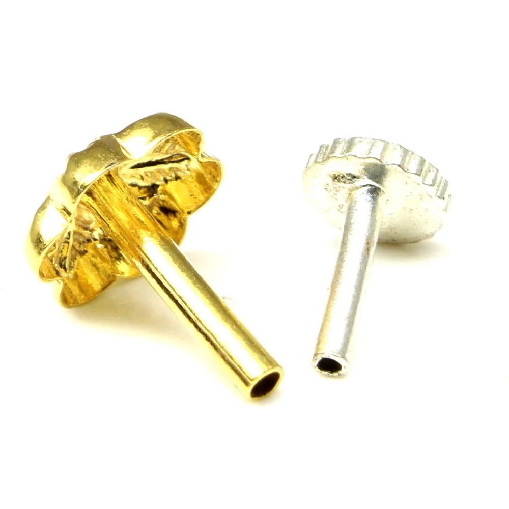 Indian floral leaf nose stud 18g - Image 3