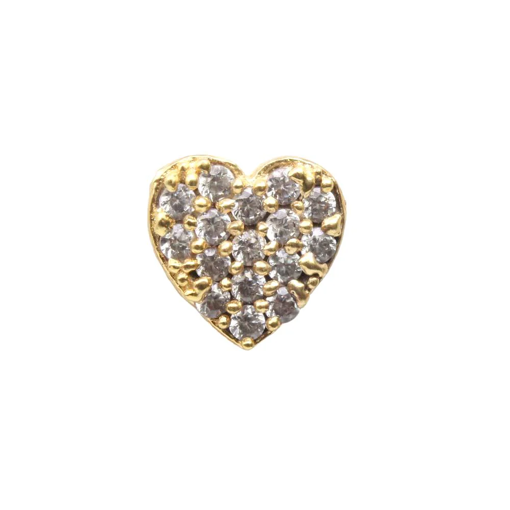 Indian paved heart nose stud - Image 2