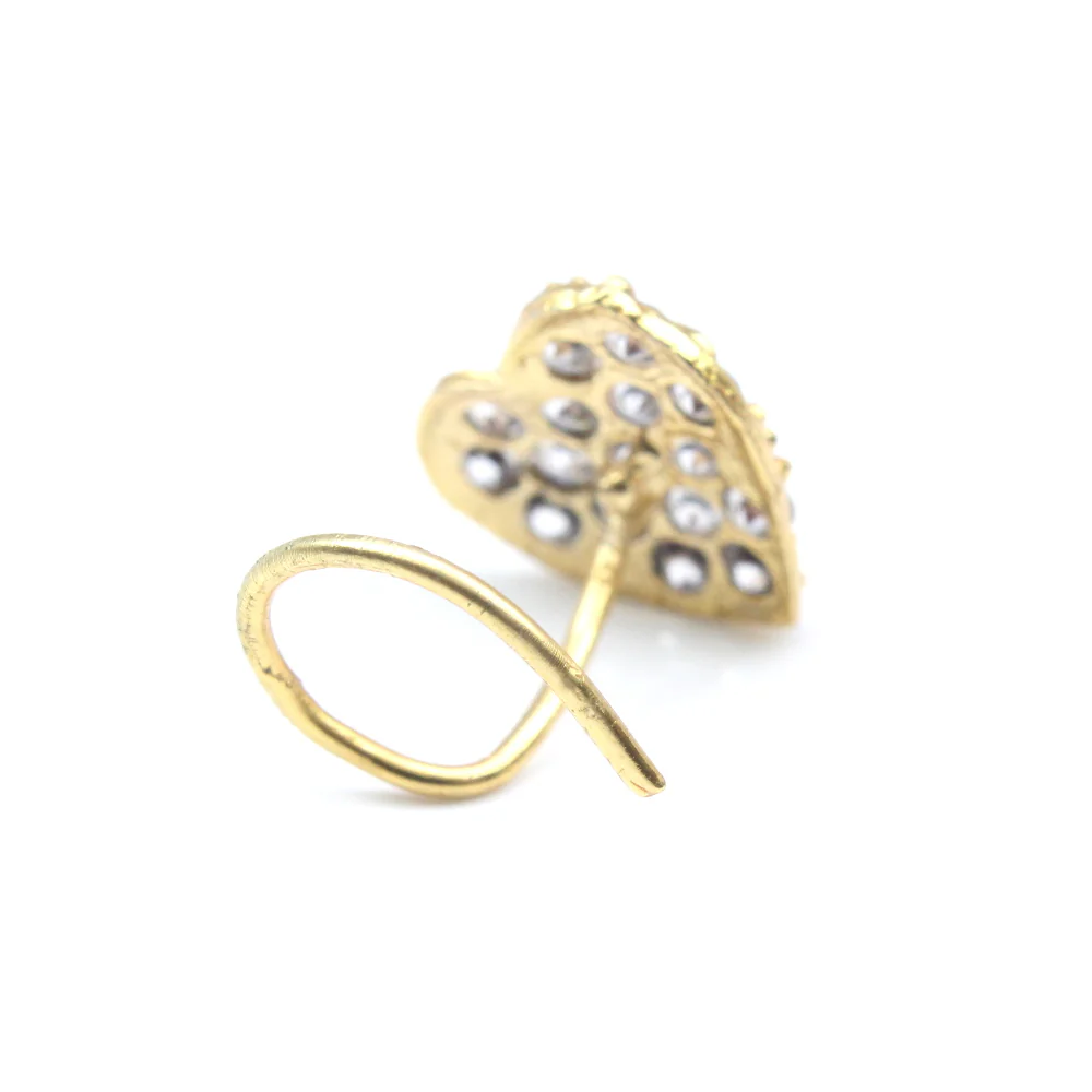 Indian paved heart nose stud - Image 3