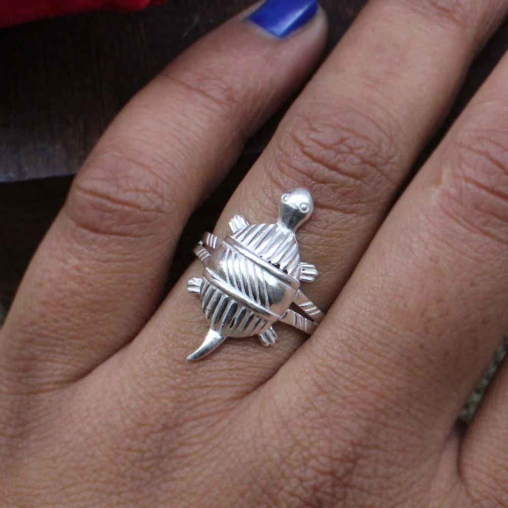 Indian Real 925 Solid Silver Tortoise Unisex Ring