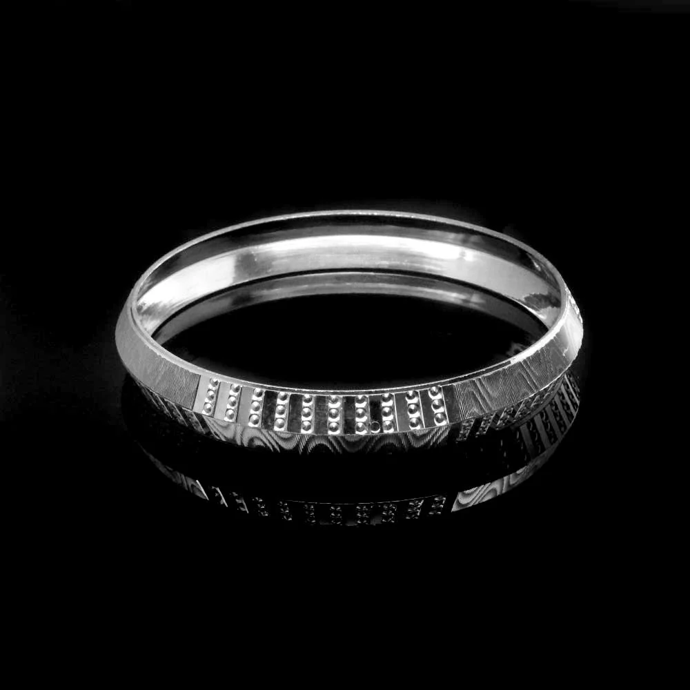 Indian Real 999 Sterling Silver Men's Bangle Bracelet - Image 2
