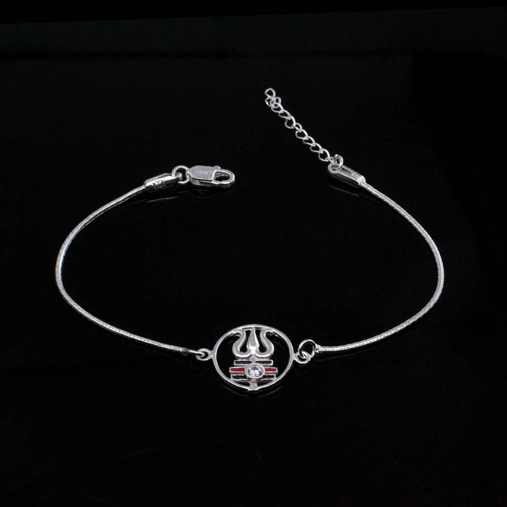 Indian Real Sterling Silver Bracelet Rakhi for men women 8"