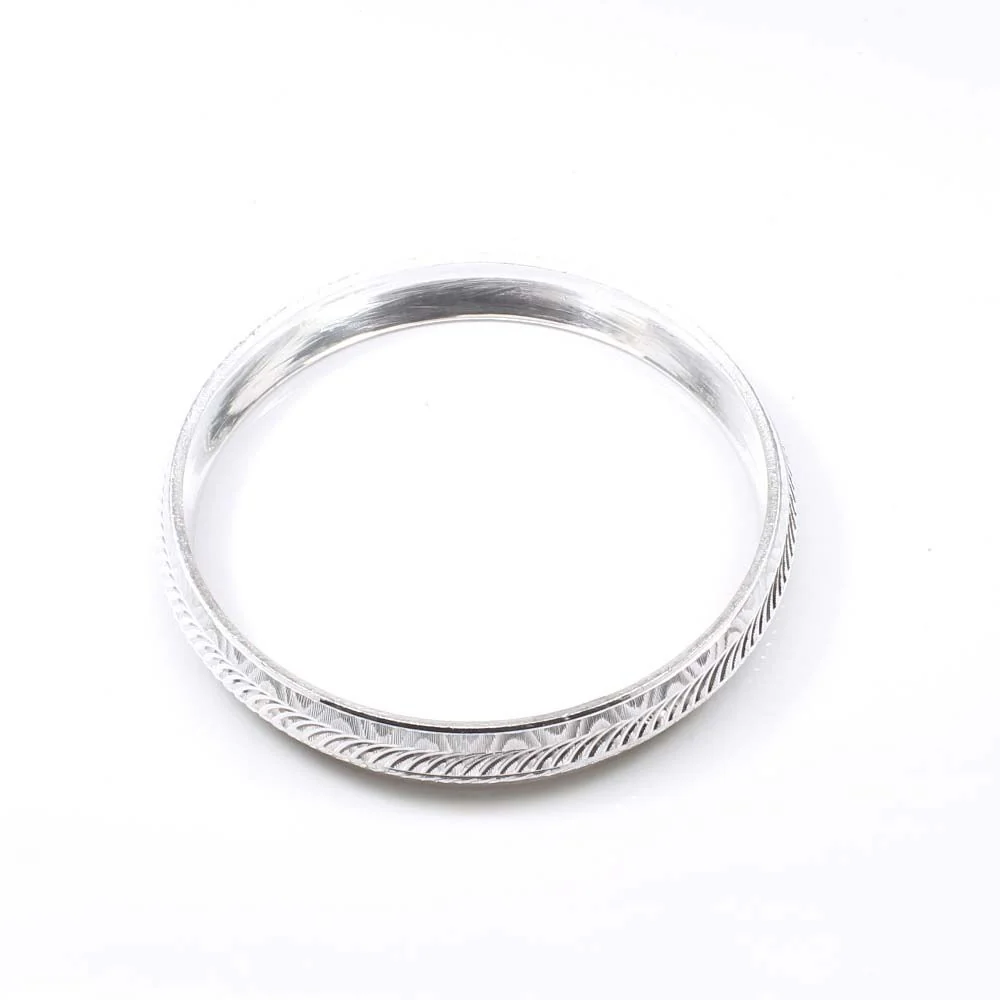Indian Real Sterling Silver Men's Bangle Sikh Kada pure silver Bracelet - Image 3