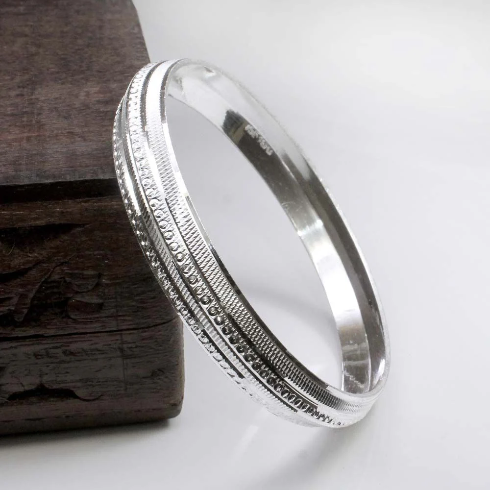 Indian Real Sterling Silver Men's Bangle Sikh Kada pure silver