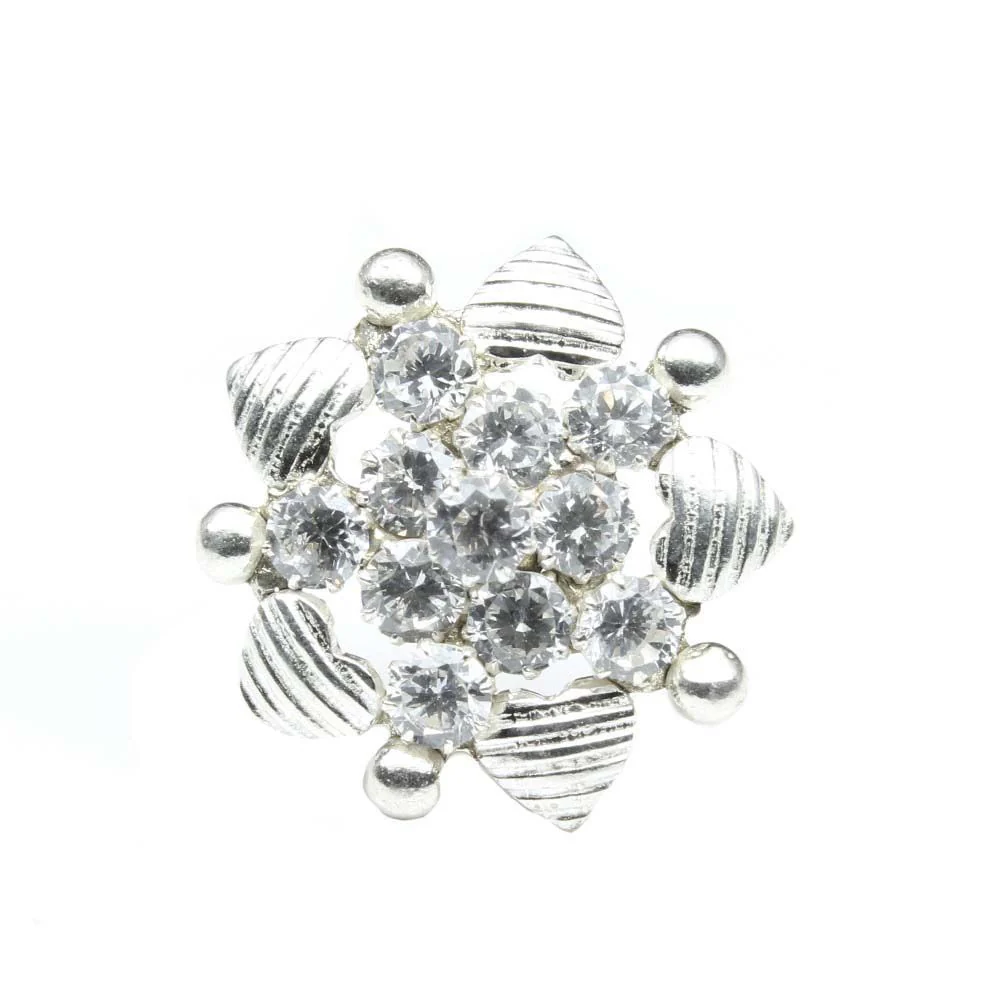 Indian Sterling Silver Cluster Nose Pin