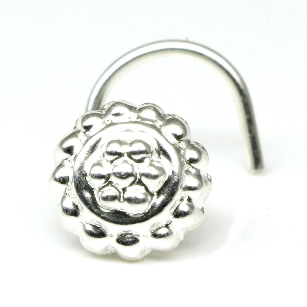 Indian Sterling Silver Corkscrew Nose Piercing