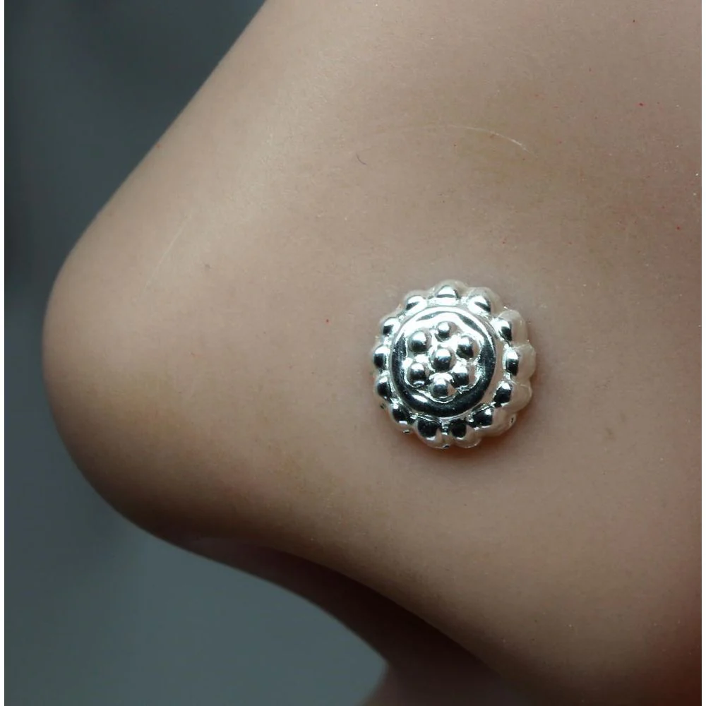 Indian Sterling Silver Corkscrew Nose Piercing - Image 2