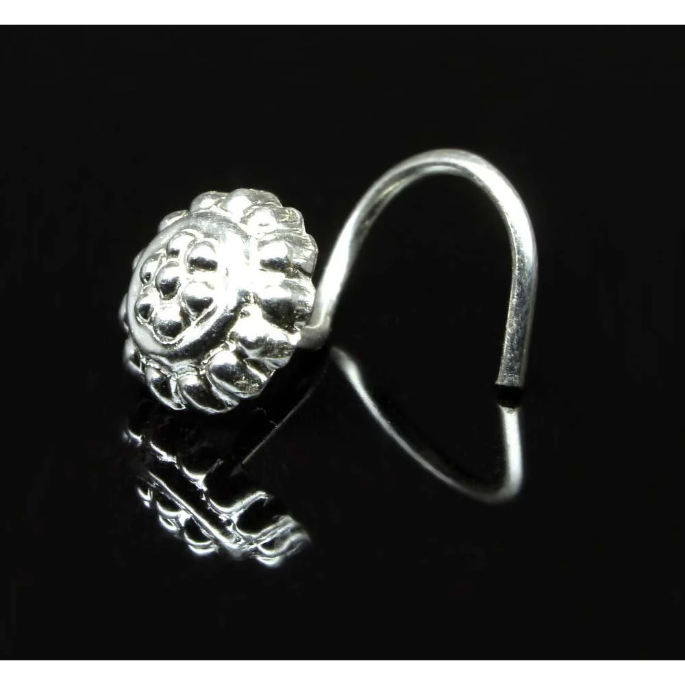 Indian Sterling Silver Corkscrew Nose Piercing - Image 3
