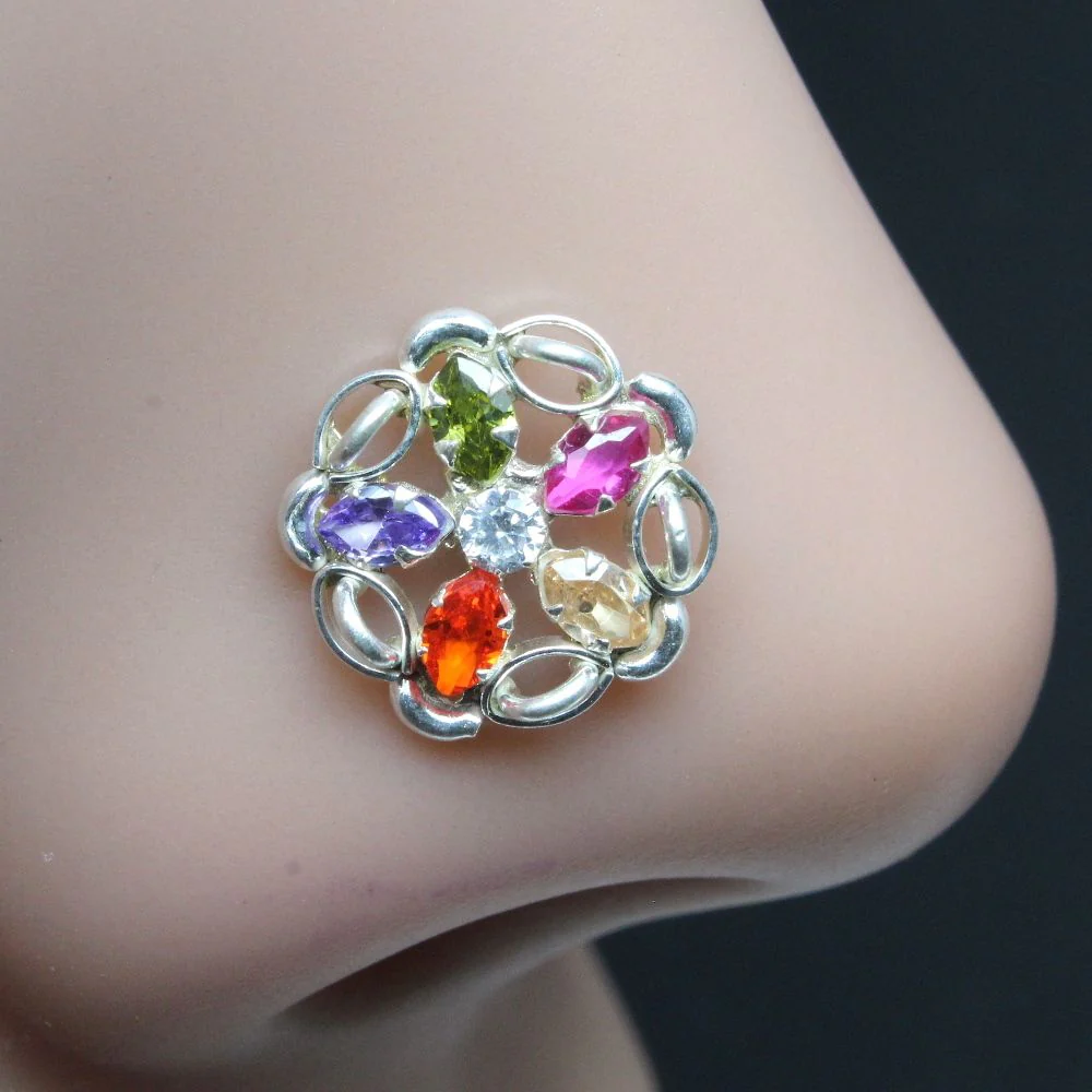 Real Silver Nickel-Free Nose Piercing - Image 2