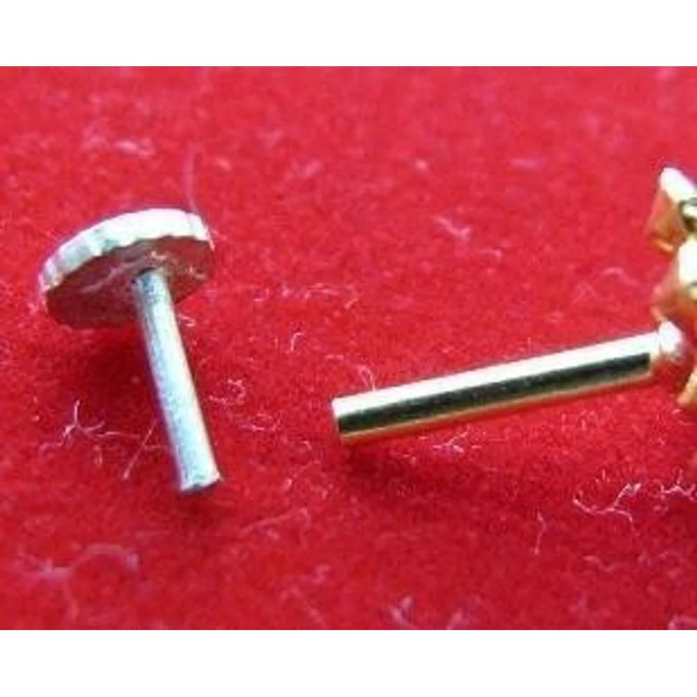 Indian Style Fancy White CZ Nose stud Solid Real 14k Yellow Gold Jewelry Fashion Body Pin 18g - Image 2