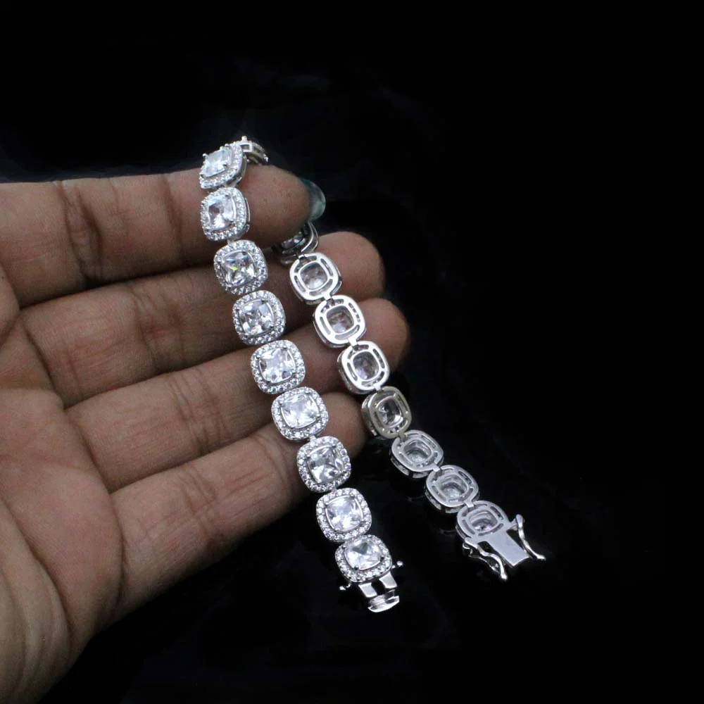 Indian Style Real 925 Sterling Silver Women Bracelet 7" - Image 3
