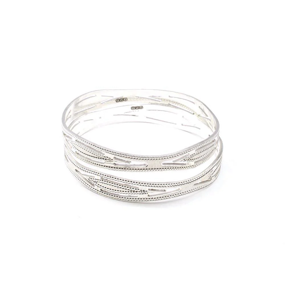 Indian Style Solid Real Silver Women Bangles Bracelet (Kangan) - Image 3