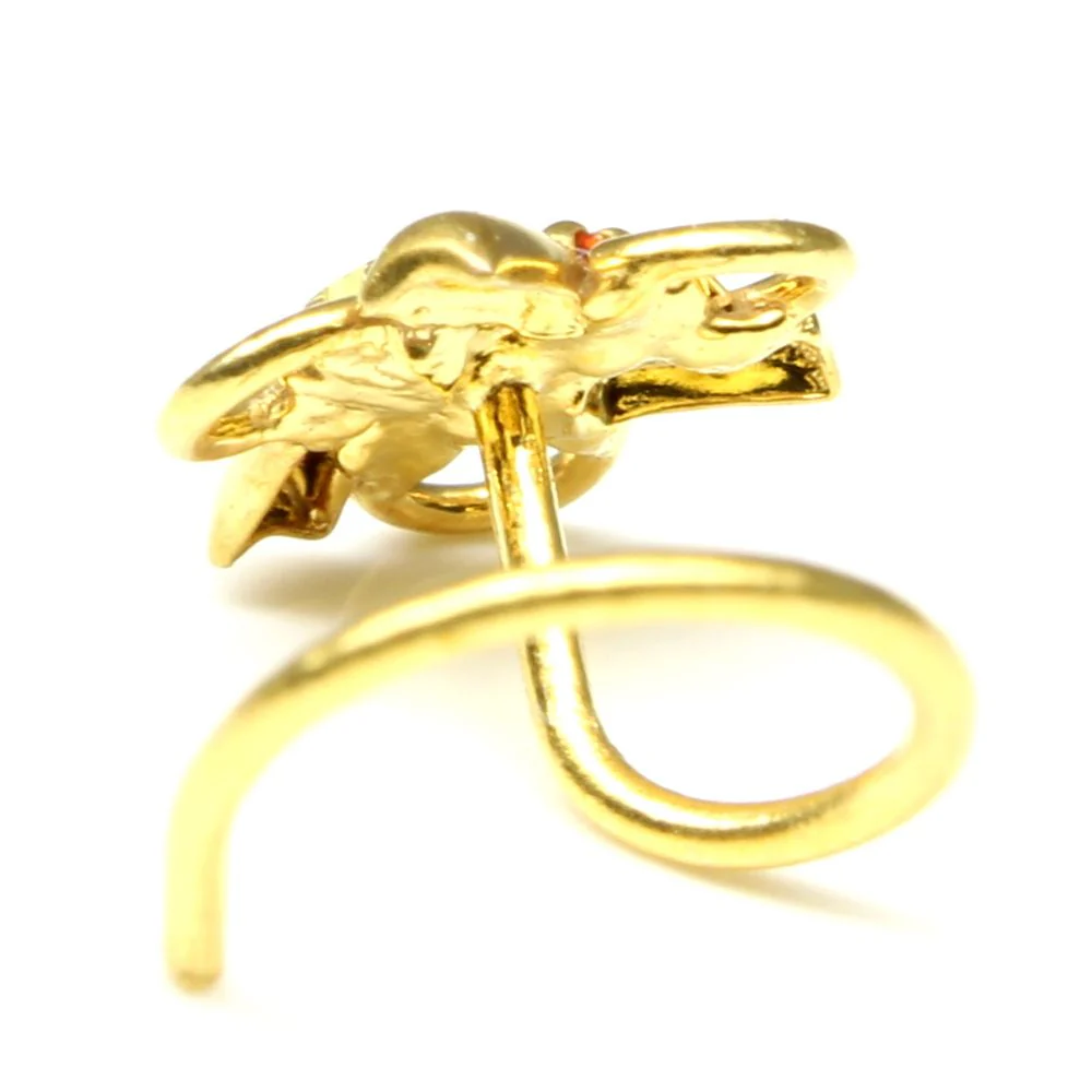 Indian style three-stone nose stud - Image 3