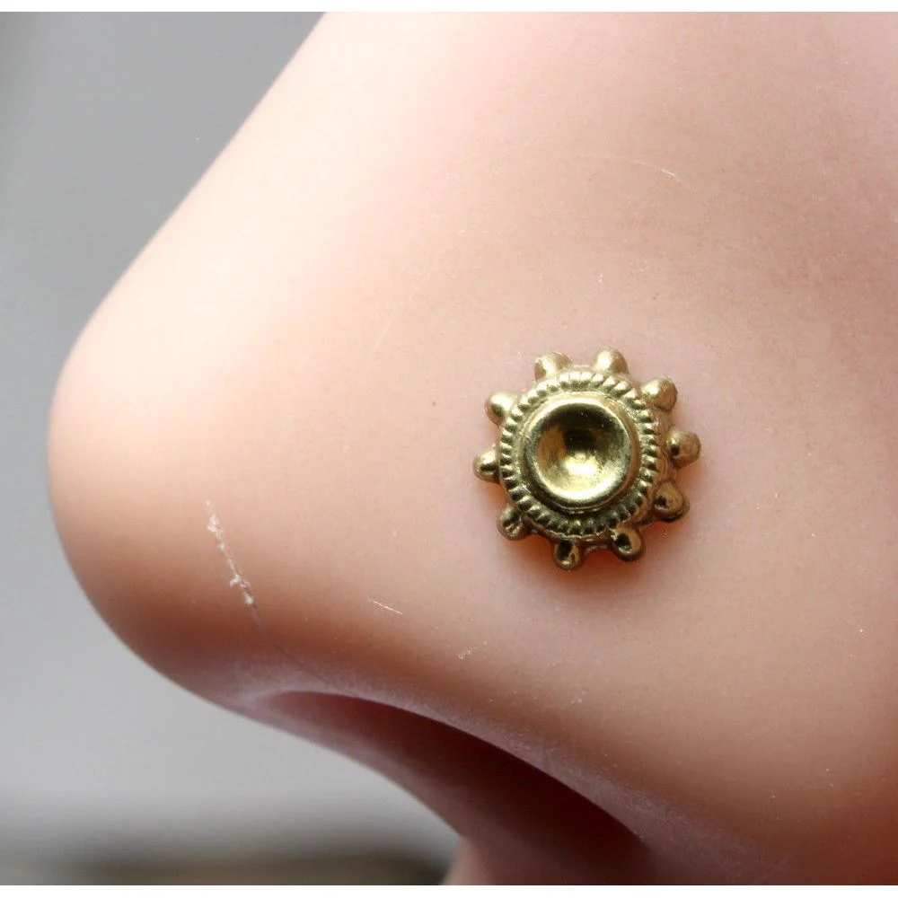 Indian sun floral nose push pin